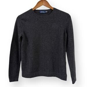 Polo Ralph Lauren Womens XS Merino Wool Cashmere Crewneck Sweater Charcoal Gray